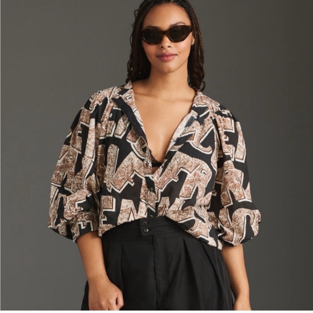 NWT Anthropologie Maeve Oversized  Buttondown Blouse size 2X